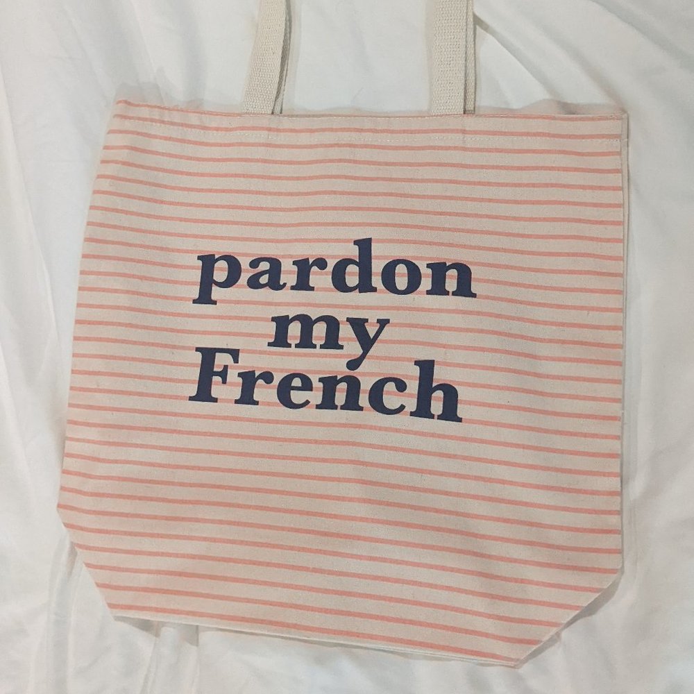 "Pardon My French" cotton tote